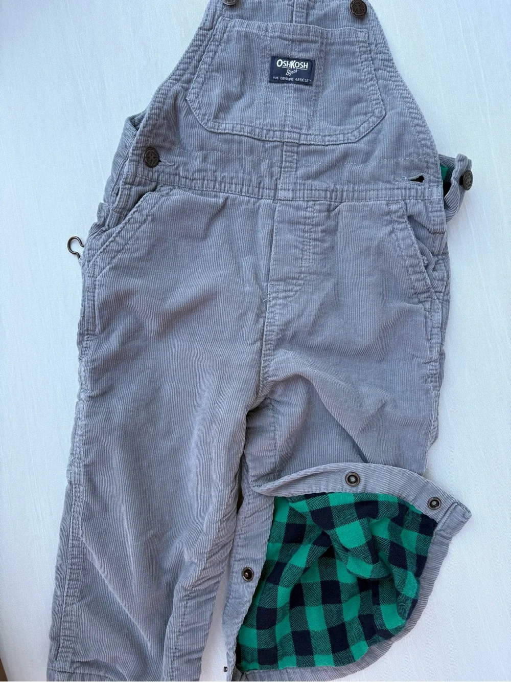 OshKosh B'gosh Toddler Boy 24M Bundle Corduroy Overalls /Flannel Shirt/Henley